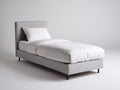 Lit simple - Tissu - 200x90x120 cm - Gris clair - Style minimaliste