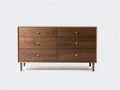 Commode - bois-métal - 152 x 45 x 86 cm - marron noyer - style moderne du milieu du siècle