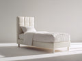 Lit simple - Similicuir - 200x90x125 cm - Blanc - Style moderne
