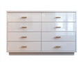 Commode - bois - 160x45x90 cm - blanc brillant - style moderne luxe
