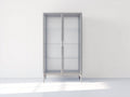 Vitrine - Métal-Verre - 100x40x180 cm - Gris - Style moderne