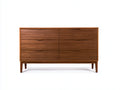 Commode - bois - 150 x 45 x 86 cm - marron noyer - style moderne du milieu du siècle