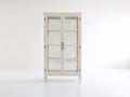Vitrine - Bois-Verre - 100x45x200 cm - Beige - Style classique