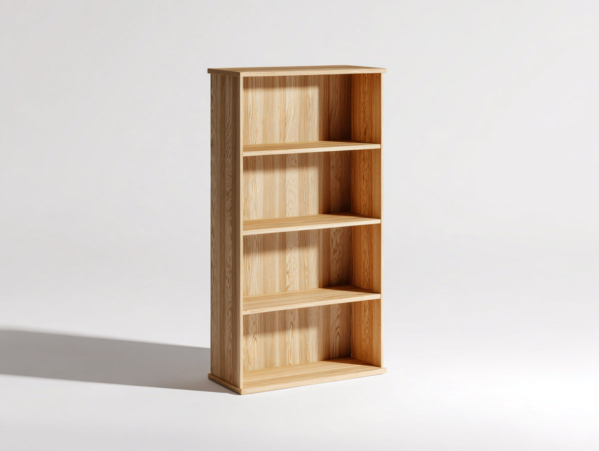Bibliothèque - Bois - 75x32x185 cm - naturel - style scandinave ouvert