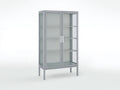 Vitrine - Métal-Verre - 100x45x190 cm - Gris - Style moderne