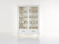 Vitrine - Bois-Verre - 110x45x190 cm - Blanc - Style classique