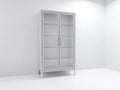 Vitrine - Bois-Verre - 100x40x180 cm - Blanc - Style moderne