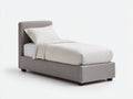 Lit simple - Tissu - 200x90x115 cm - Gris clair - Style moderne