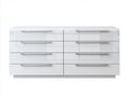 Commode - bois - 170x45x85 cm - blanc brillant - style moderne minimaliste