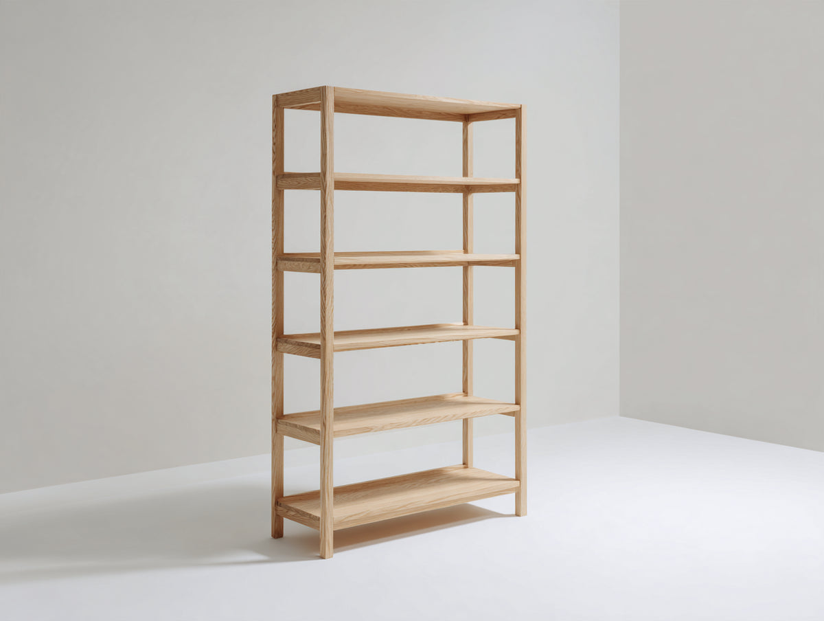 Bibliothèque-Bois-110x35x195 cm-naturel-style scandinave