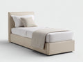 Lit simple - Similicuir - 200x100x120 cm - Beige - Style moderne