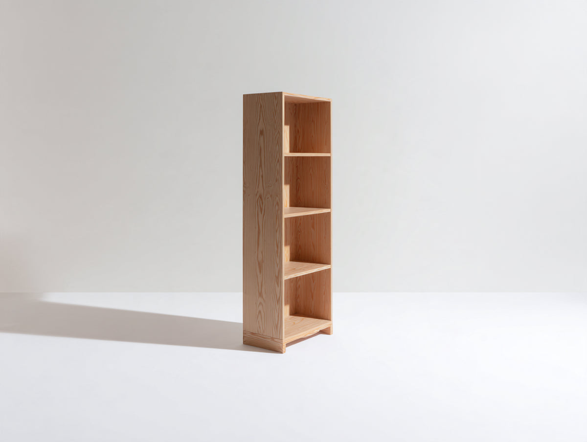 Bibliothèque - Bois - 45x30x185 cm - naturel - style moderne étroit