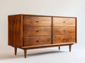 Commode - bois - 160x45x85 cm - noyer naturel - style scandinave rétro
