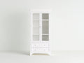 Vitrine - Bois-Verre - 90x40x190 cm - Blanc - Style classique