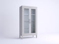 Vitrine - Bois-Verre - 100x40x180 cm - Blanc - Style moderne